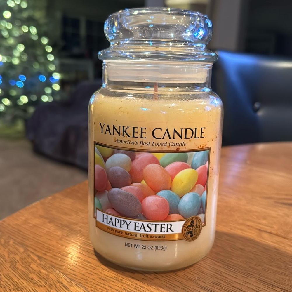 Yankee Candle Retired Happy Easter Large 22 Oz RARE yellow label